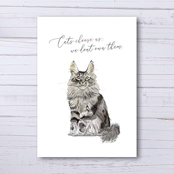 猫　絵画 アート　インテリア　ハンドメイド　メインクーン　イラスト　BAEZ3 くそったれの世界】 「本当はこんな猫を何も気にしなく描き続け